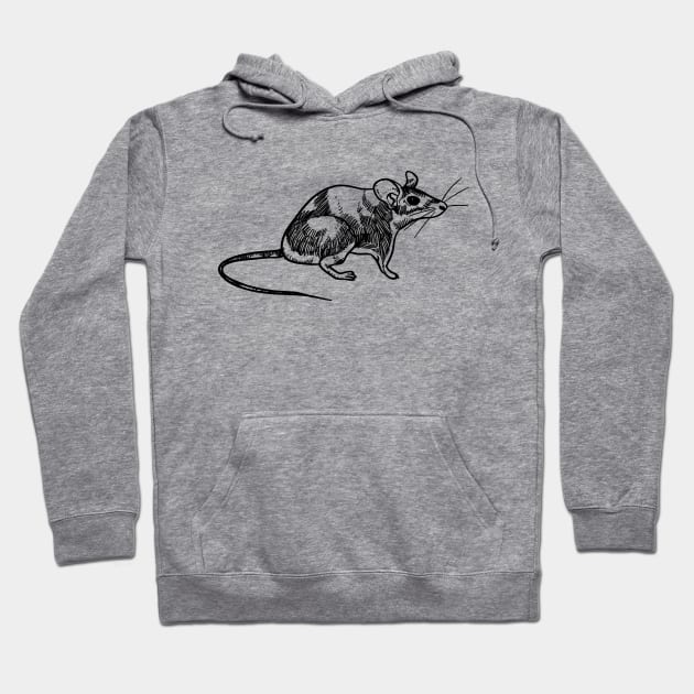 Rat Rodent Hand Drawn Hoodie by KC Happy Shop